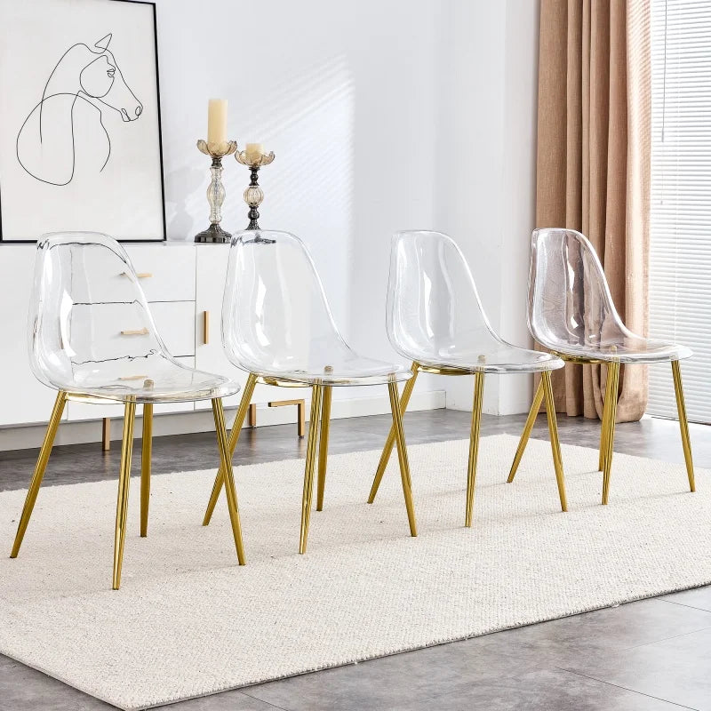 Aurelie Transparent Dining Chairs - Set of 4
