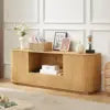 Ripple Fluted Wood TV Stand Modern Entertainment Center Media Console Cabinet with Storage for Living Room Home Furniture
