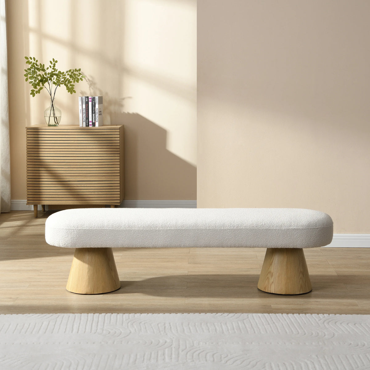 Elvarenae Orienne Bouclé Pedestal Bench