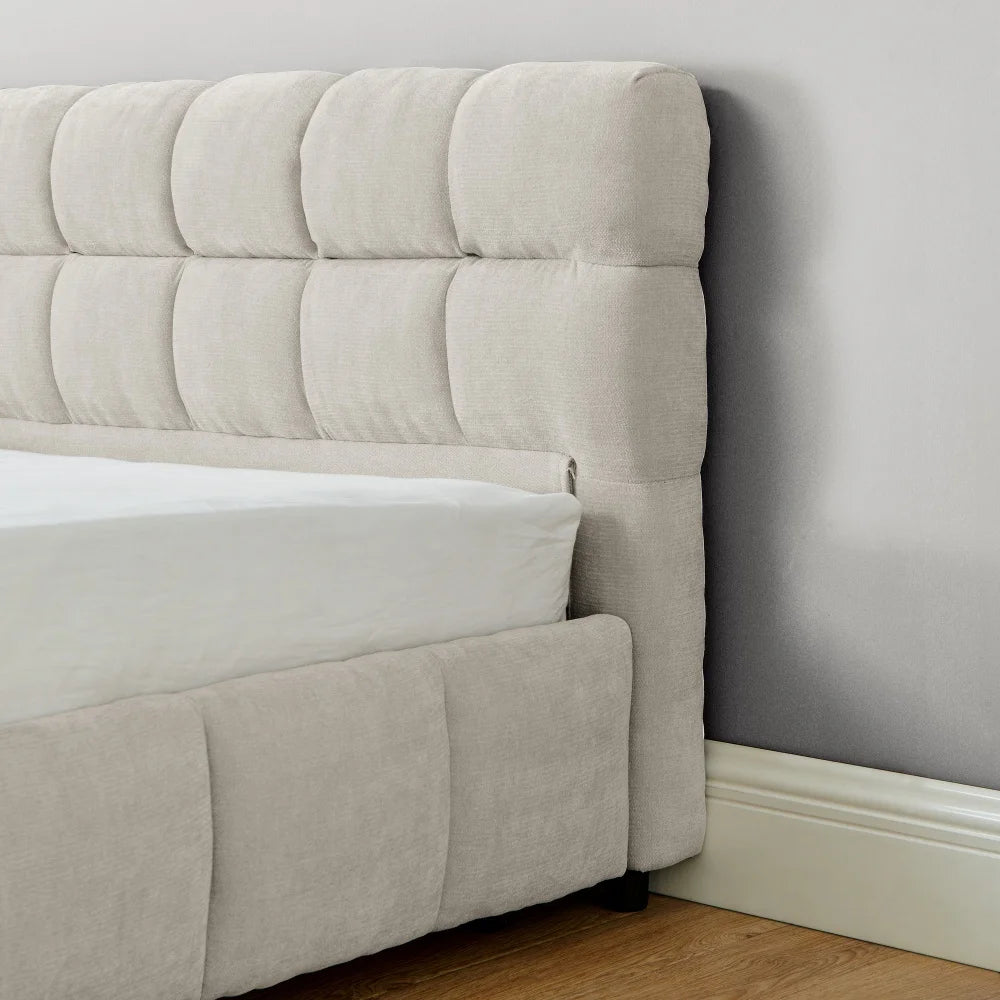 Channel-Tufted Storage Bed