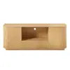 64-Inch Wavy TV Stand Wooden Vertical Stripe Sideboard Storage Cabinet Living Room Bedroom Entryway Media Console Black