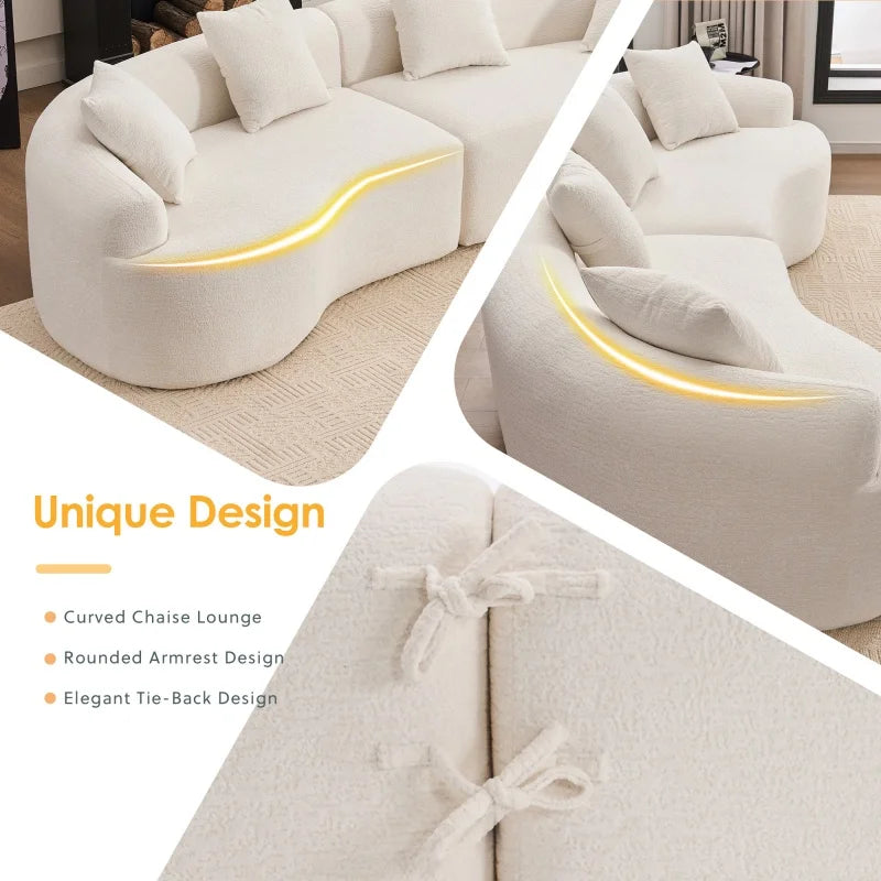 Amara Curved Chenille Cloud Sofa