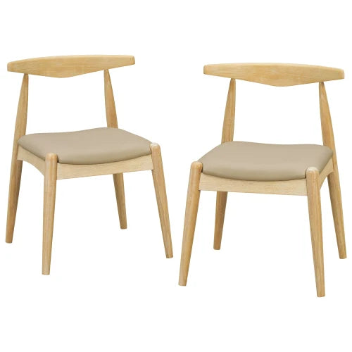 Bastien Rubberwood Dining Chairs – Set of 2