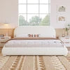 Rounded Bouclé Platform Bed