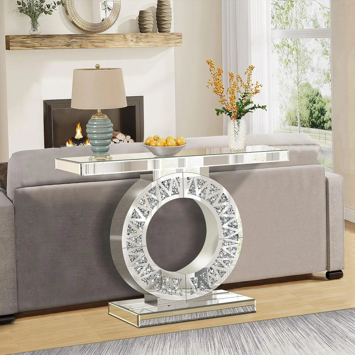 Estara Mirrored Console Table