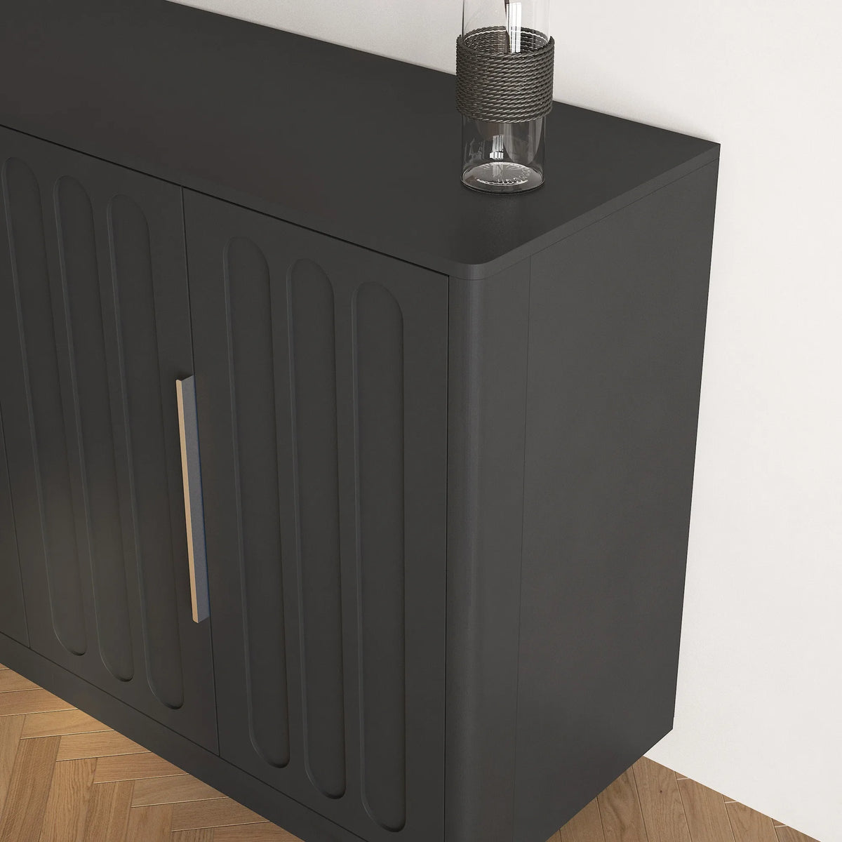 Caldera Fluted Sideboard — Black