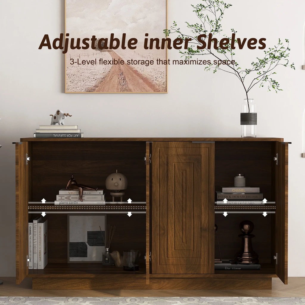 Caldera Fluted Sideboard — Wood Finish