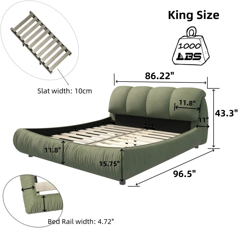 Obsidian Crown Upholstered Bed
