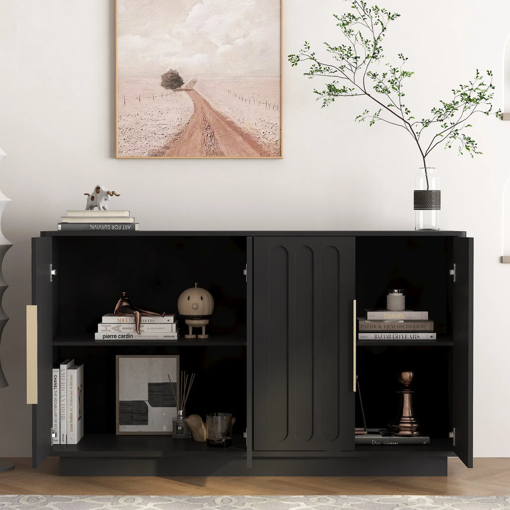 Caldera Fluted Sideboard — Black
