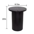 Black 22" Tall Pedestal Round End Table Handcrafted Wood Coffee Table