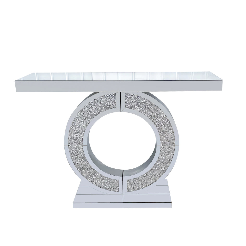 Oriana Ring Mirrored Console Table