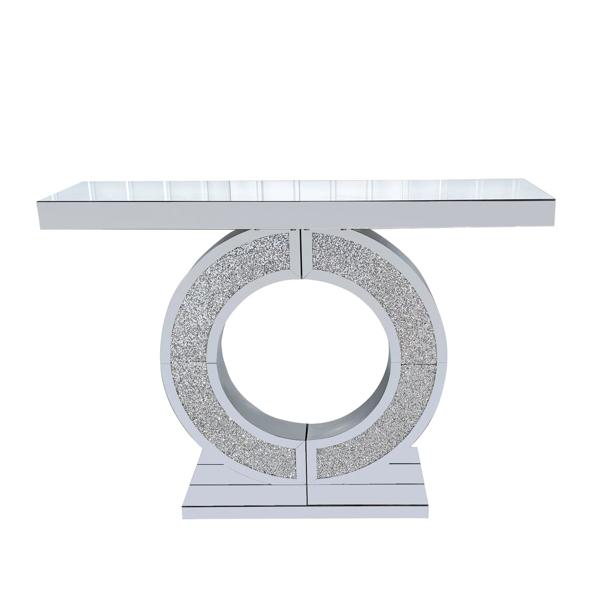 Oriana Ring Mirrored Console Table