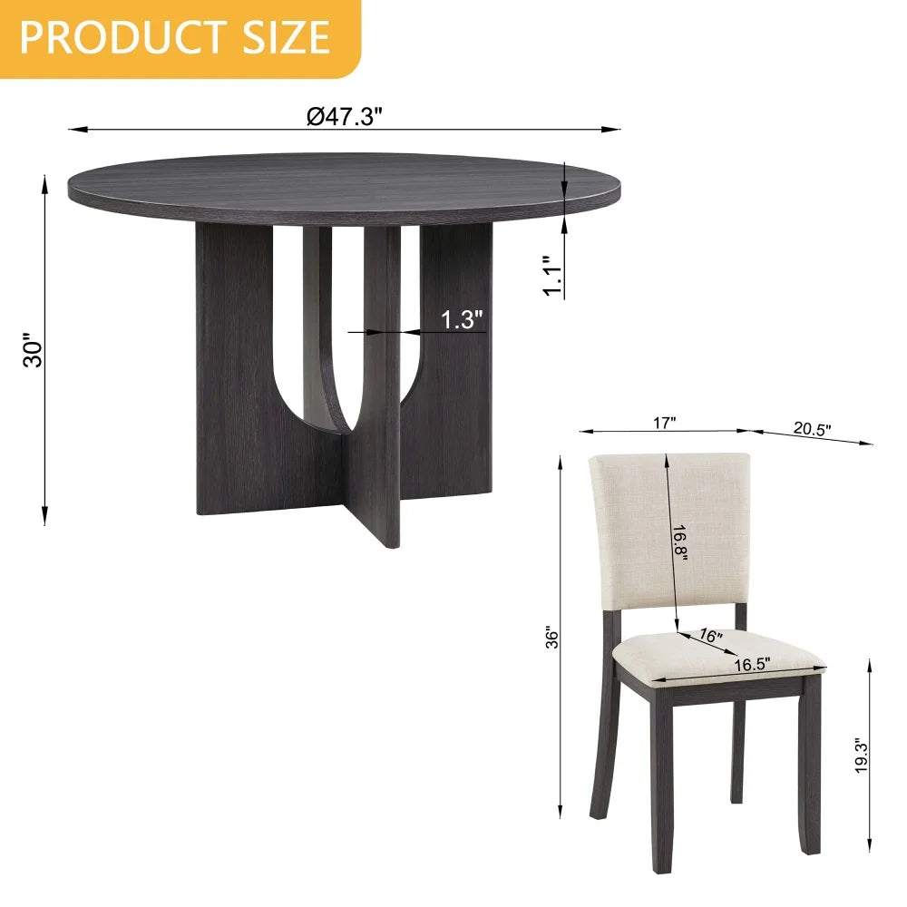 Marcellin 5-Piece Round Dining Set