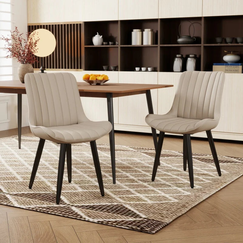Aveline Leather Dining Chairs – Set of 2