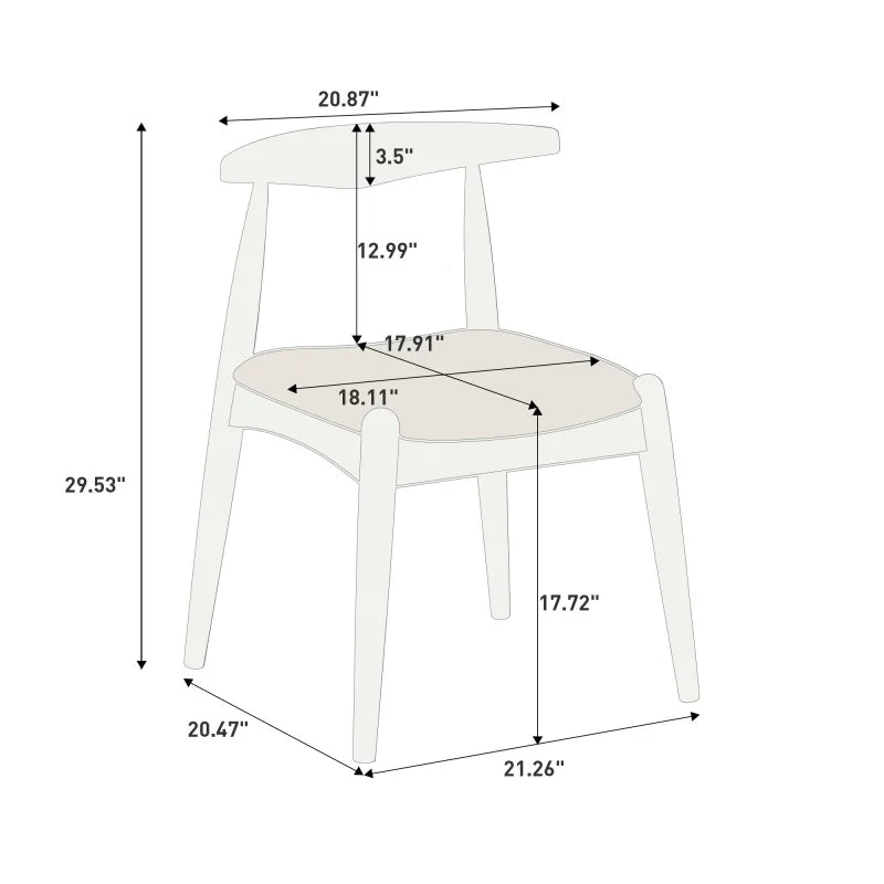 Bastien Rubberwood Dining Chairs – Set of 2