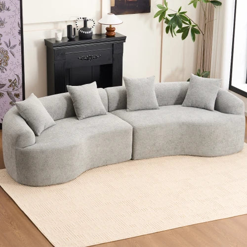 Amara Curved Chenille Cloud Sofa