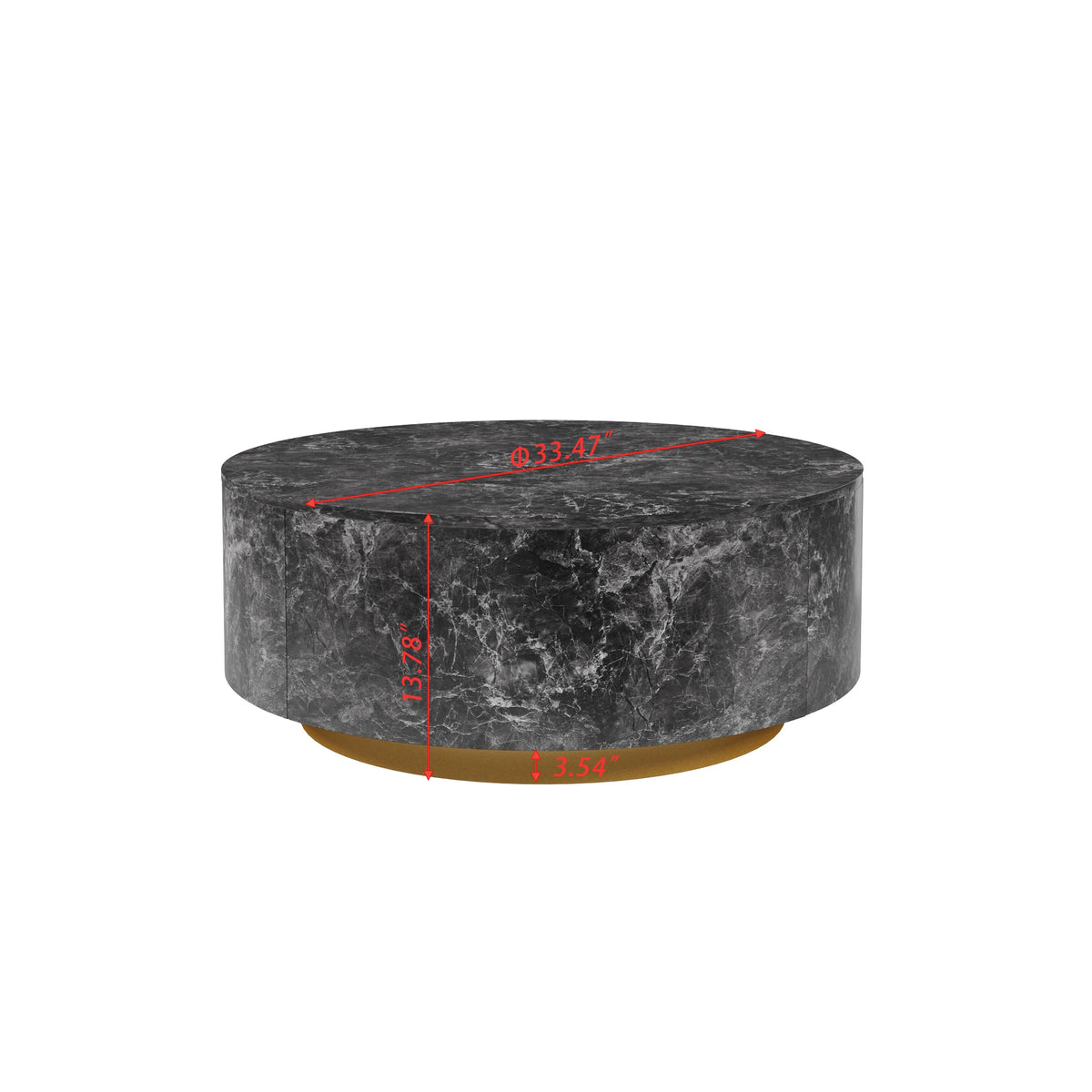 ATUNUS USA in Stock Drop Shipping Side Table Tea Storage Modern Marbling MDF Wood Center Round Coffee Table With Drawer