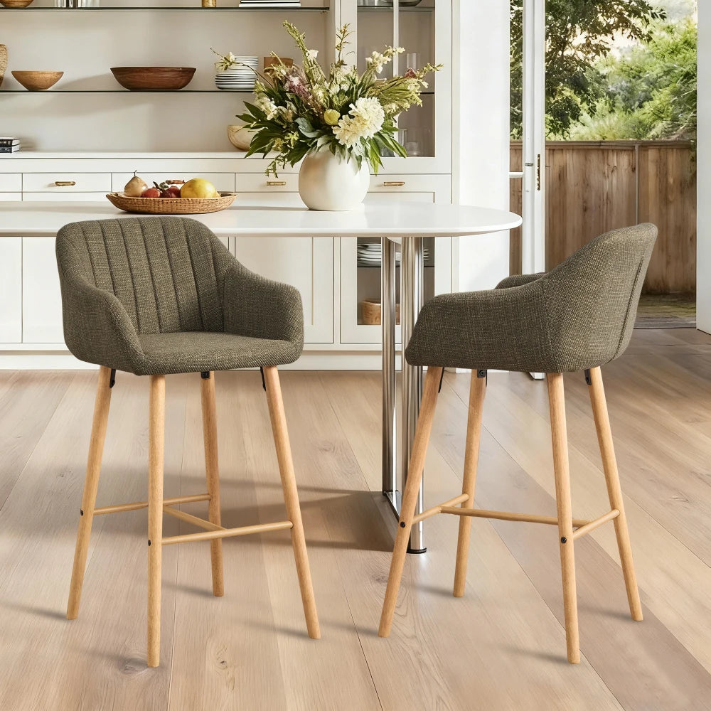 Elodie Bouclé Bar Stools, Set of 2