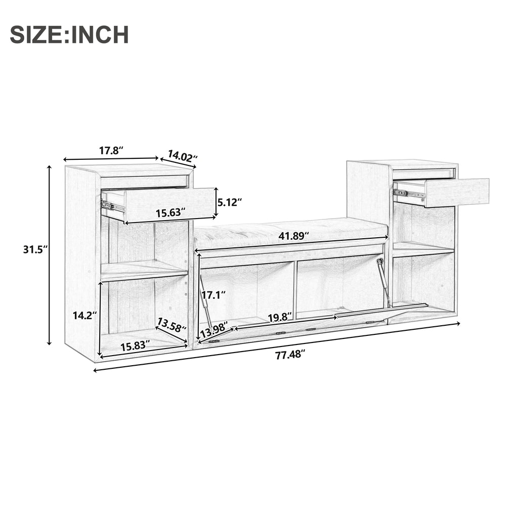 Brielle Shoe Storage Bench