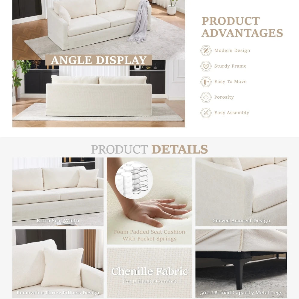 Mirelle Chenille Sofa & Ottoman Collection