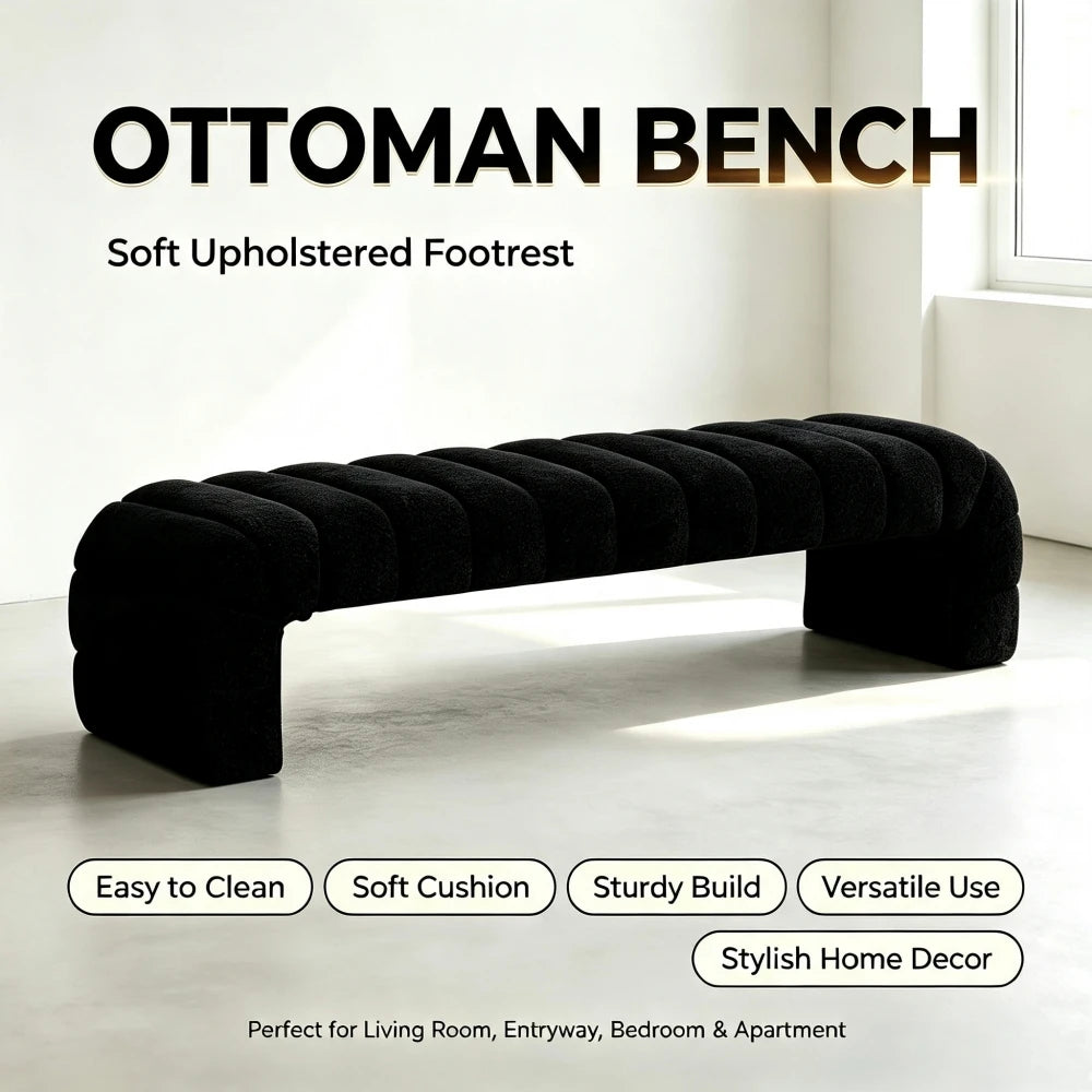 Elvarenae Aveline Channel-Tufted Bench