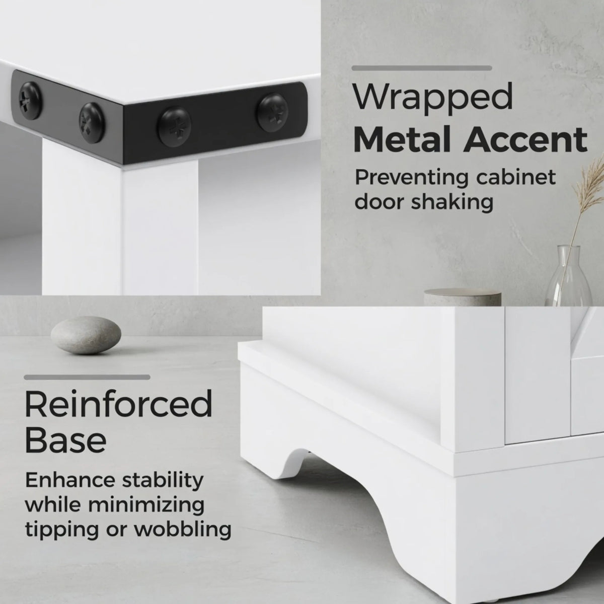 Set Of 2 16 White Farmhouse Nightstand With Charging Station Storage