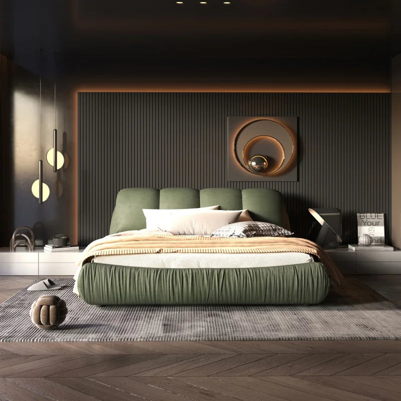 Obsidian Crown Upholstered Bed