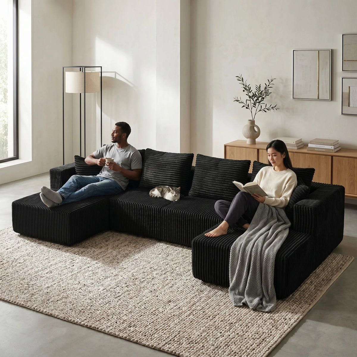 Vesper Corduroy U-Shaped Sectional