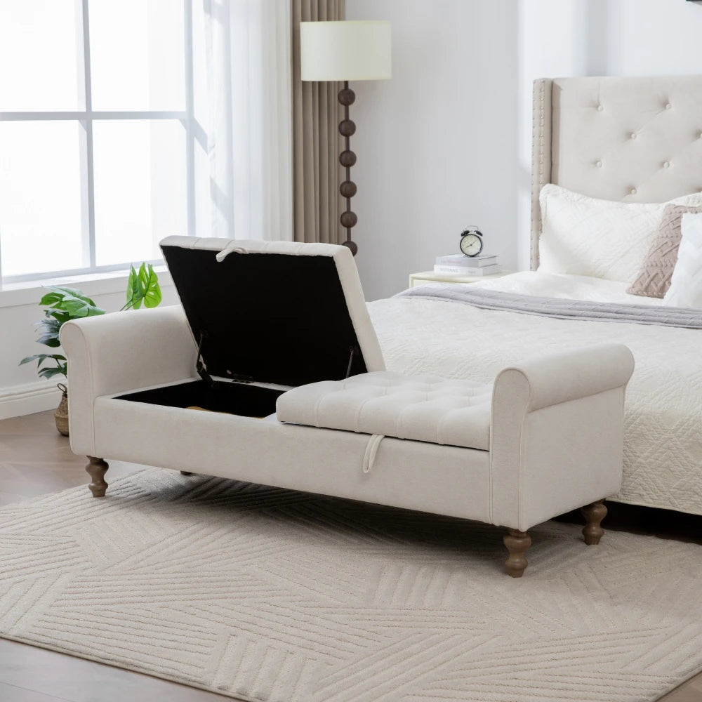Elvarenae Estelle Rolled-Arm Storage Bench