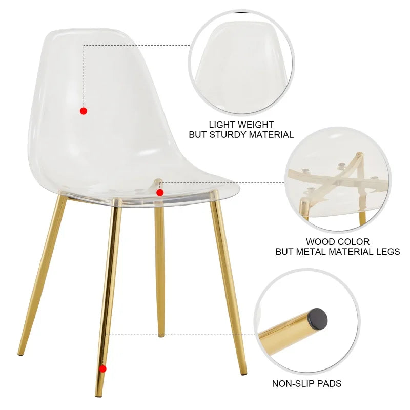 Aurelie Transparent Dining Chairs - Set of 4