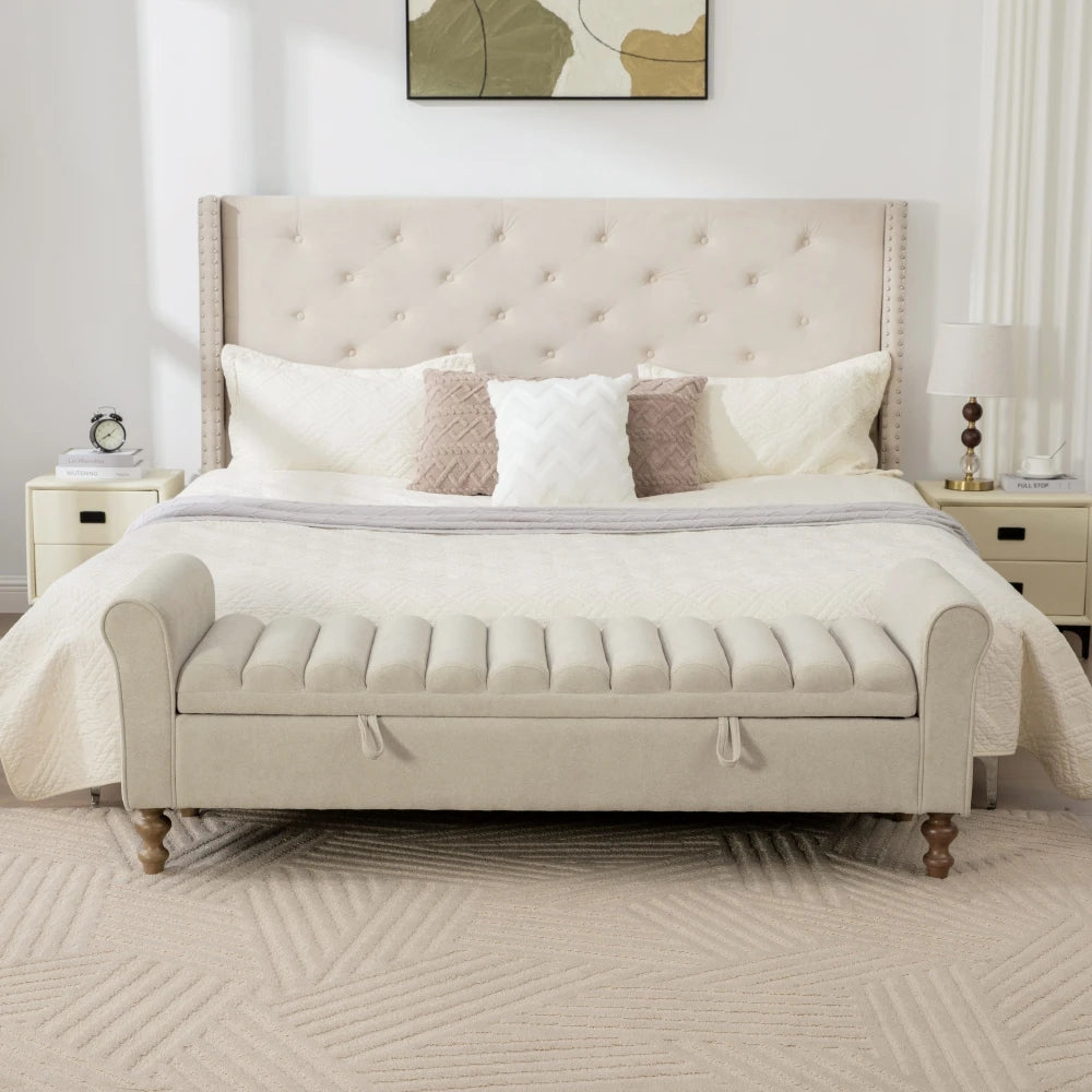 Elvarenae Estelle Rolled-Arm Storage Bench
