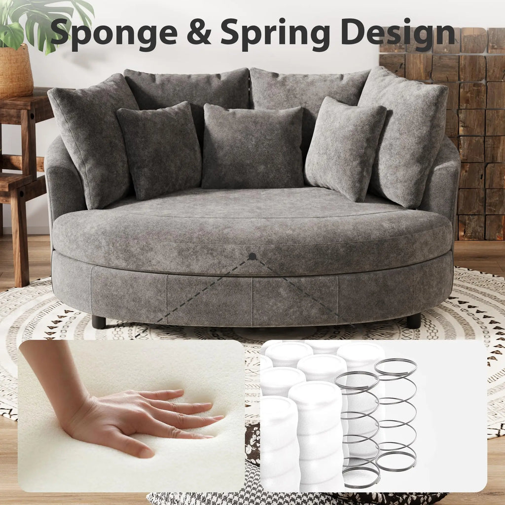 Odette Oversized Chenille Barrel Chair