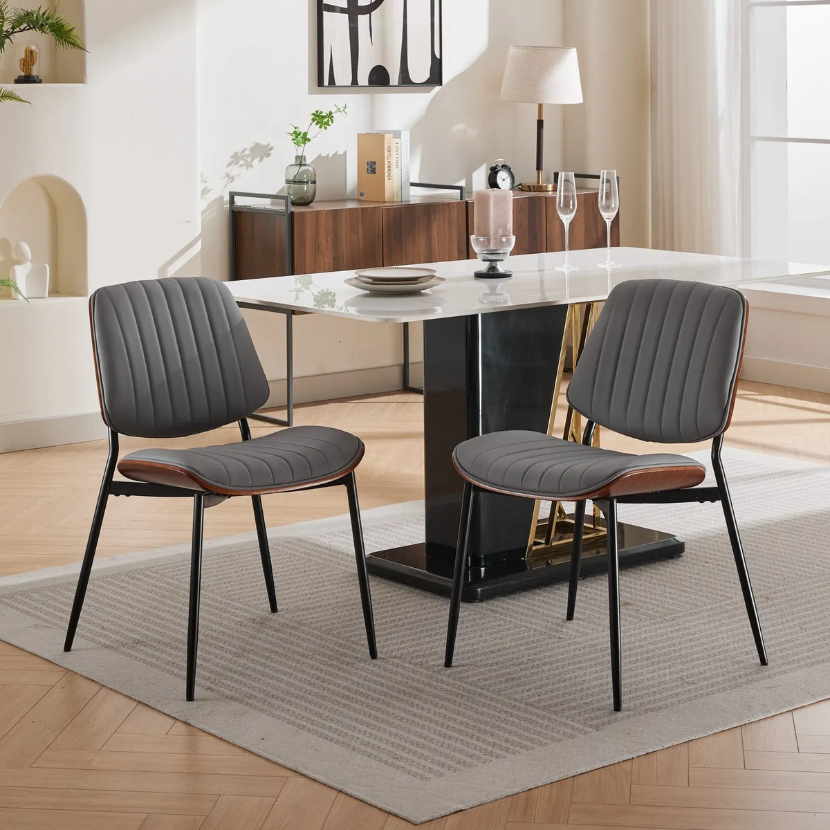 Siena Leather Dining Chairs – Set of 2