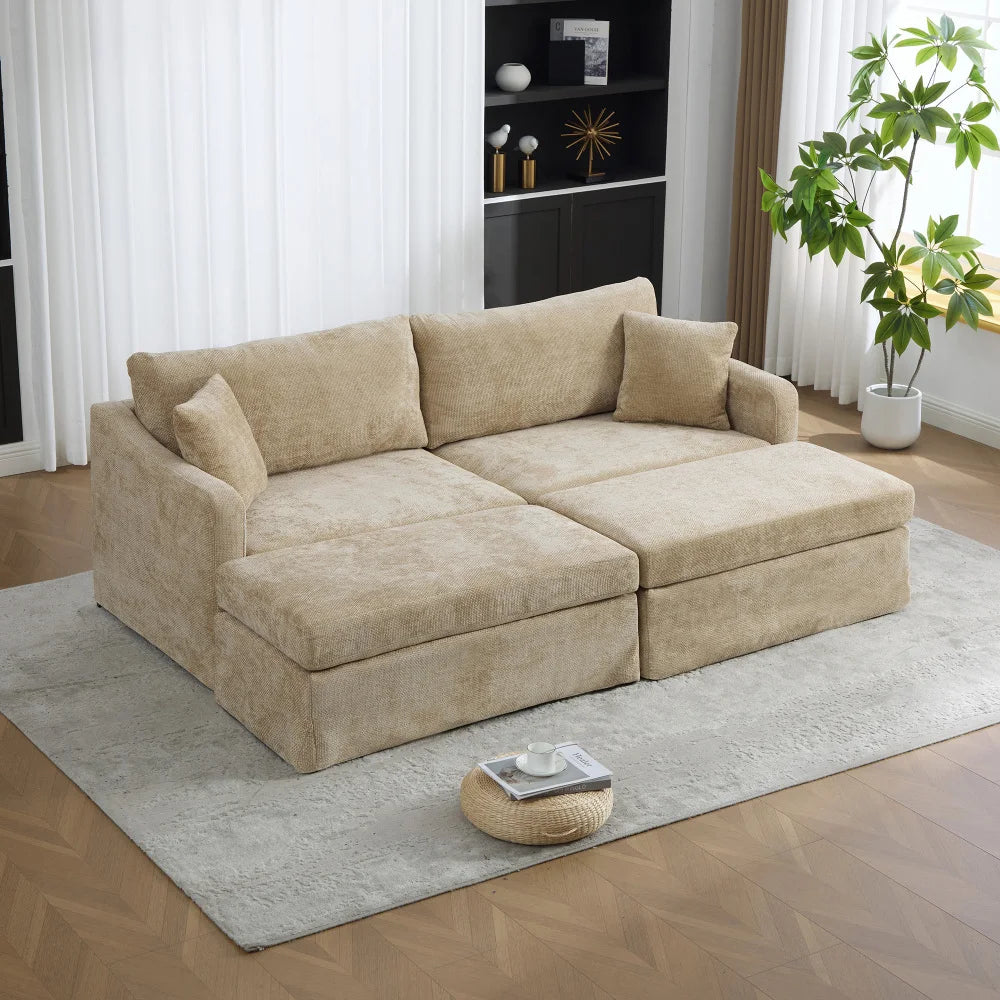 Mirelle Chenille Sofa & Ottoman Collection