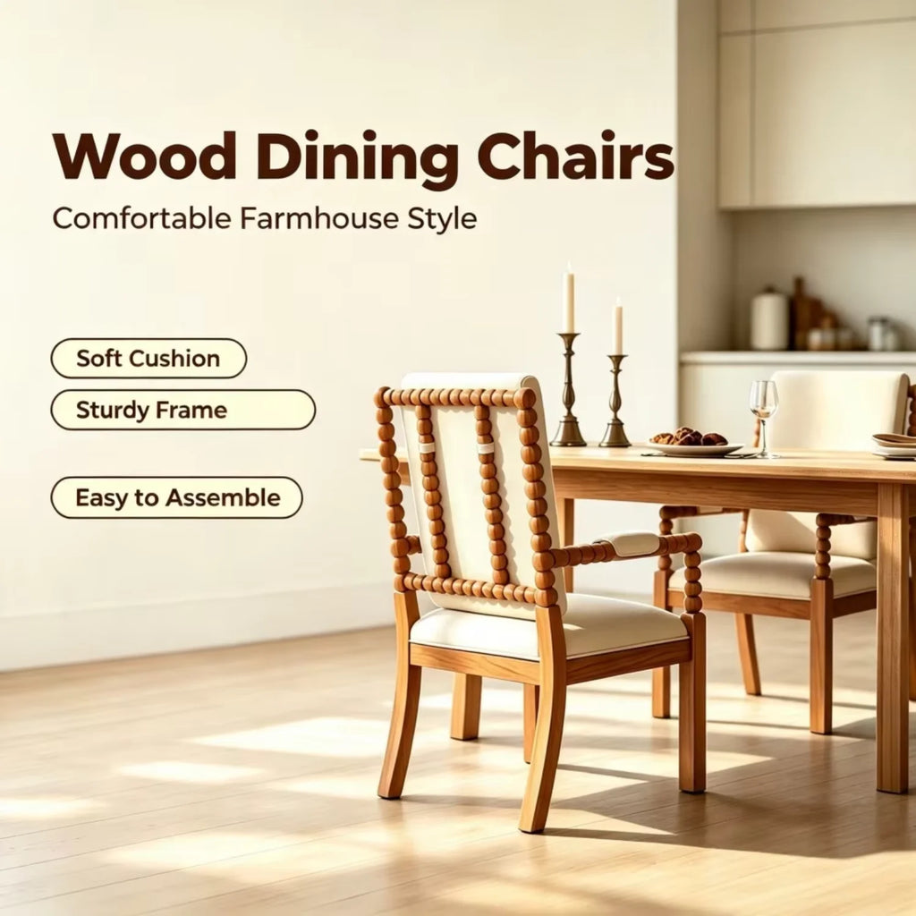 Elodie Solid Wood Dining Chairs – Set of 2