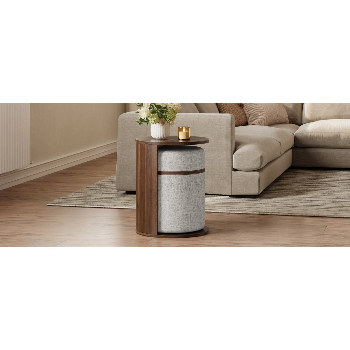 U-Can Pull-out Combo End Table, Multi-use for Living Room Sofa Side