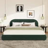 Rounded Bouclé Platform Bed