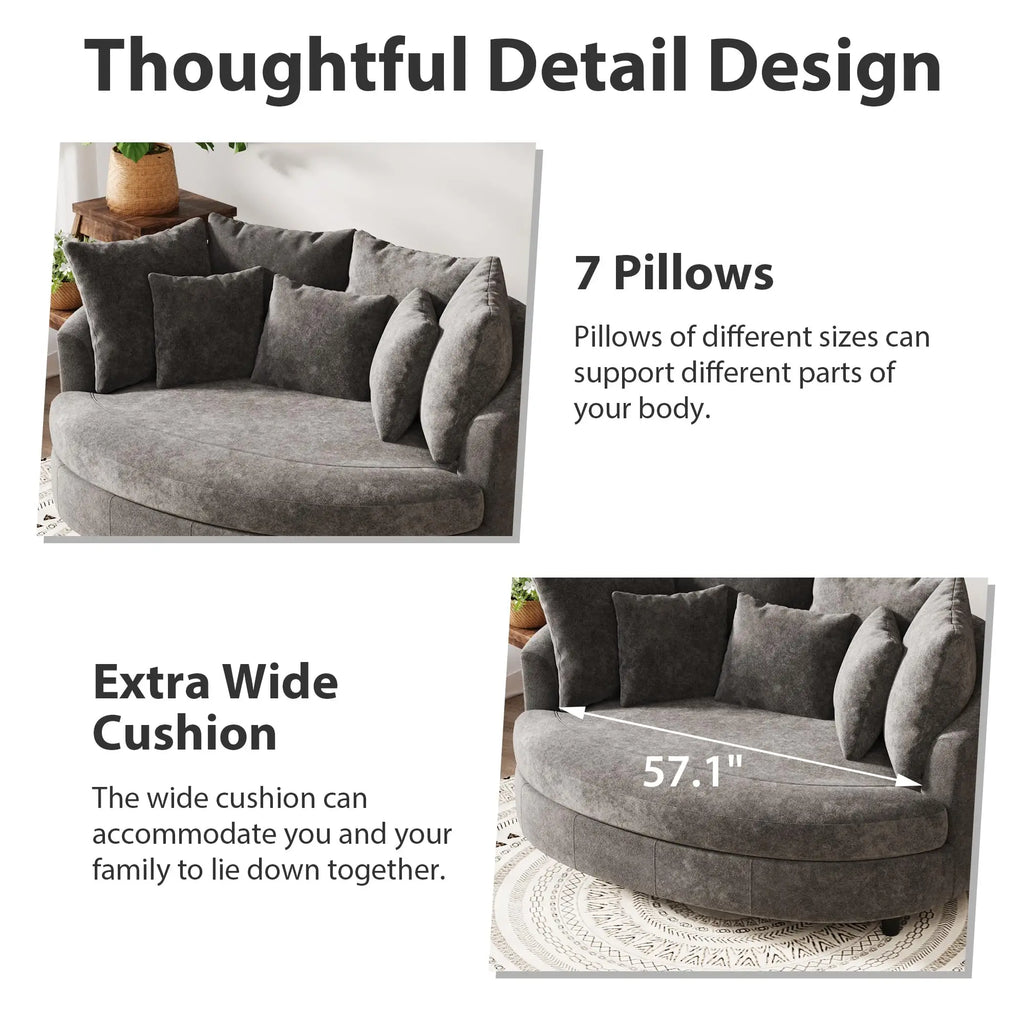 Odette Oversized Chenille Barrel Chair