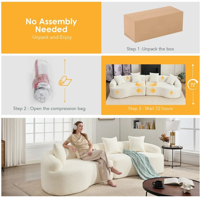 Amara Curved Chenille Cloud Sofa
