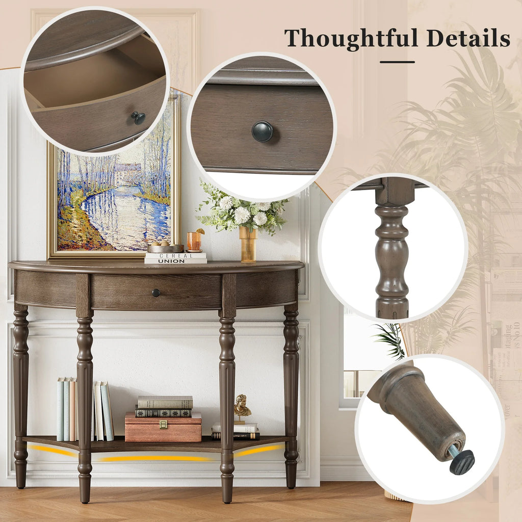 Noelle Half-Moon Console Table