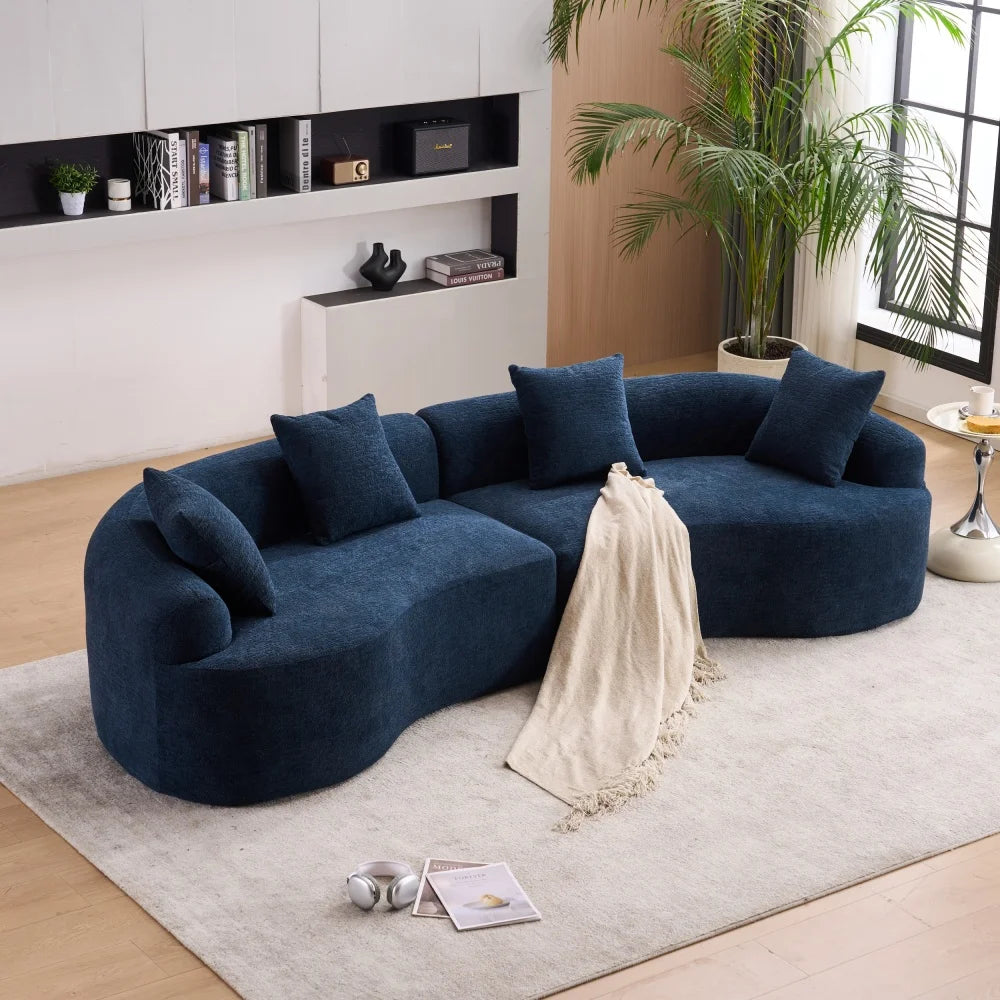 Amara Curved Chenille Cloud Sofa