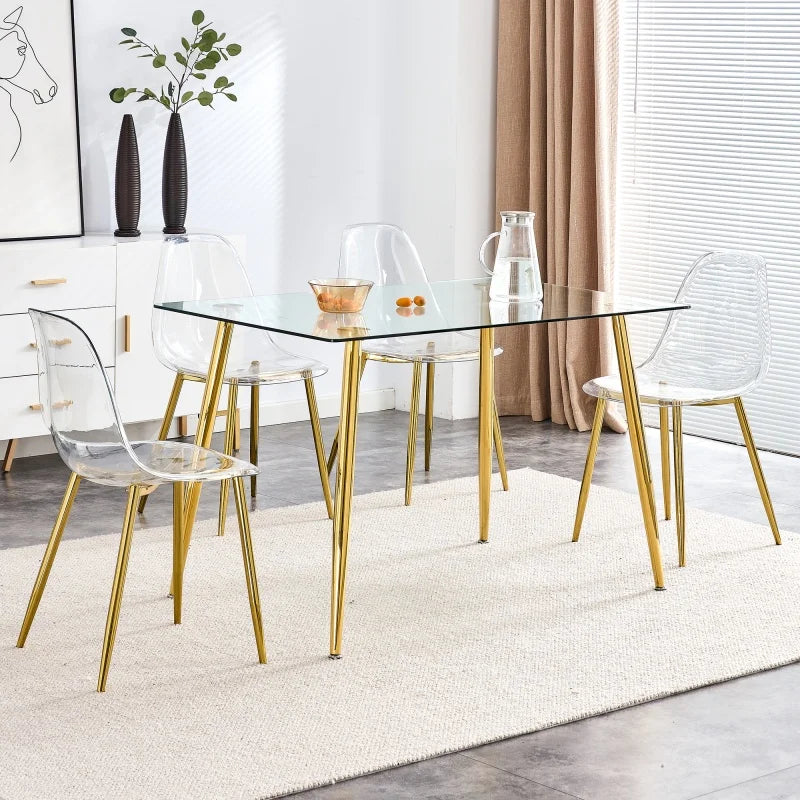 Aurelie Transparent Dining Chairs - Set of 4