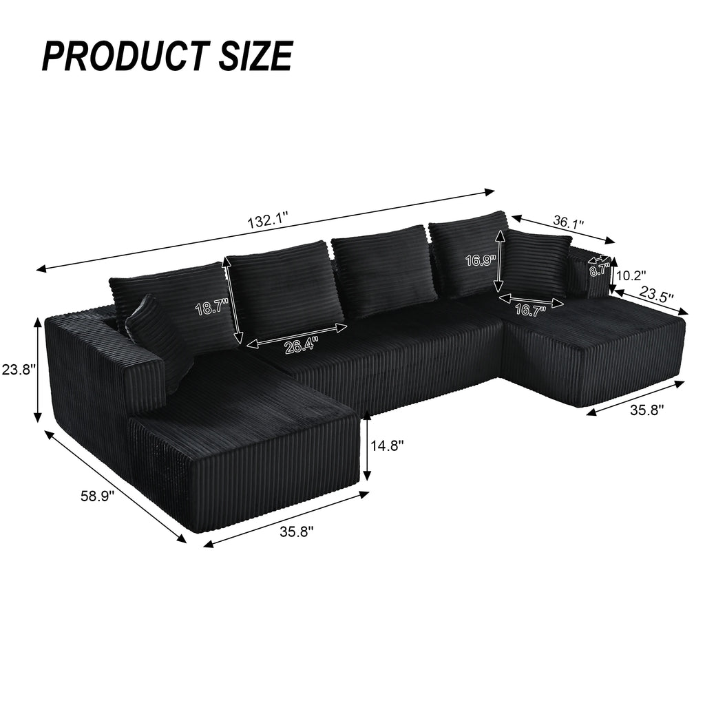 Vesper Corduroy U-Shaped Sectional
