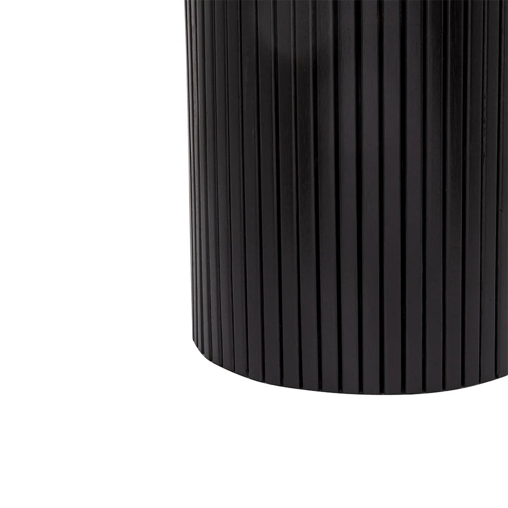 Black 22" Tall Pedestal Round End Table Handcrafted Wood Coffee Table