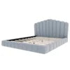 Scalloped Velvet Platform Bed