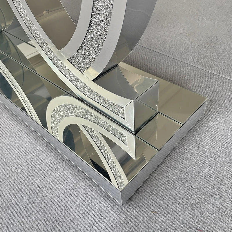 Celene Double-C Mirrored Console Table