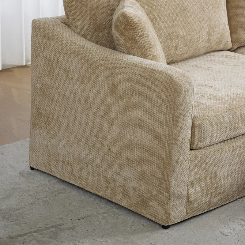 Mireya Chenille Sofa Set with Two Ottomans
