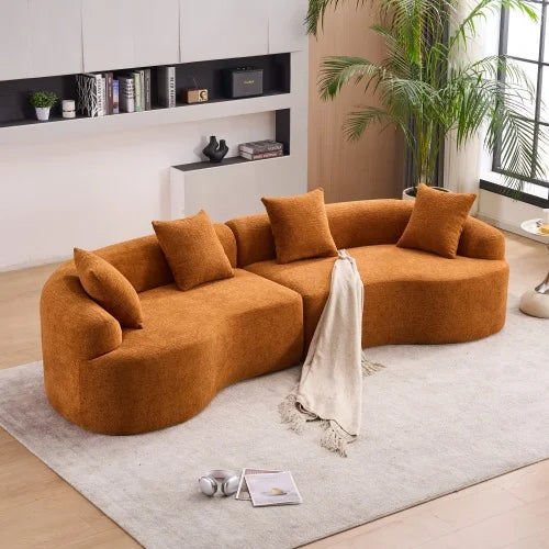 Amara Curved Chenille Cloud Sofa