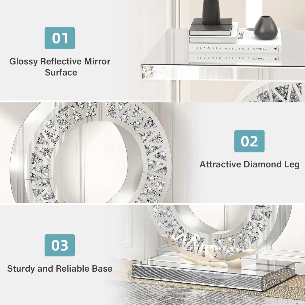 Estara Mirrored Console Table
