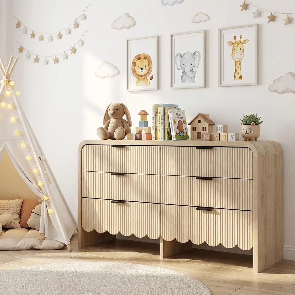 Scalloped Six-Drawer Dresser